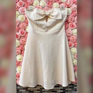 Cream strapless Love Culture mini dress